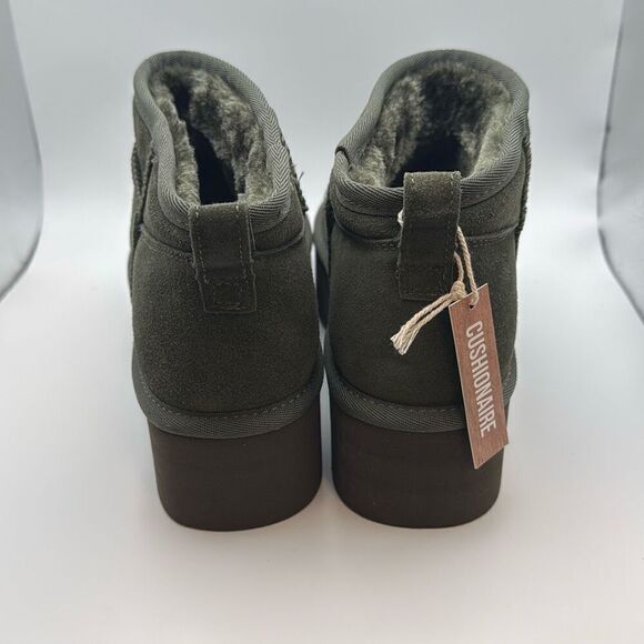 CUSHIONAIRE Cozy Women’s Platform Ankle Boots SIZE 7.5 OLIVE/GREEN NEW - Picture 4 of 7